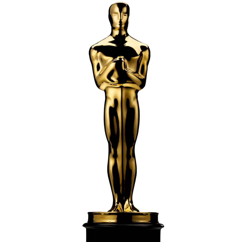 Academy Awards Oscars statuette on transparent background