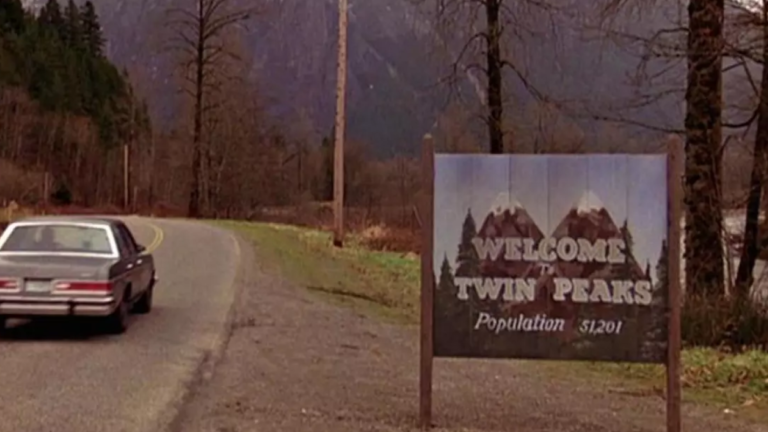 The “Welcome to Twin Peaks” sign from the 1990 ABC television series Twin Peaks.
