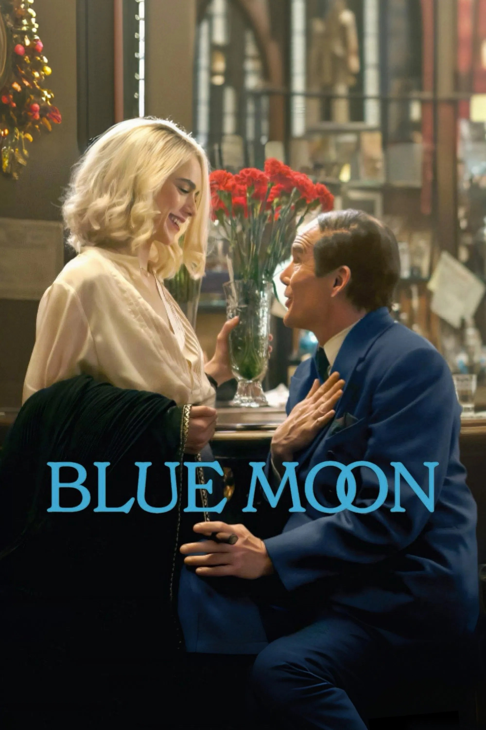 Official movie poster for the film Blue Moon, released in 2025