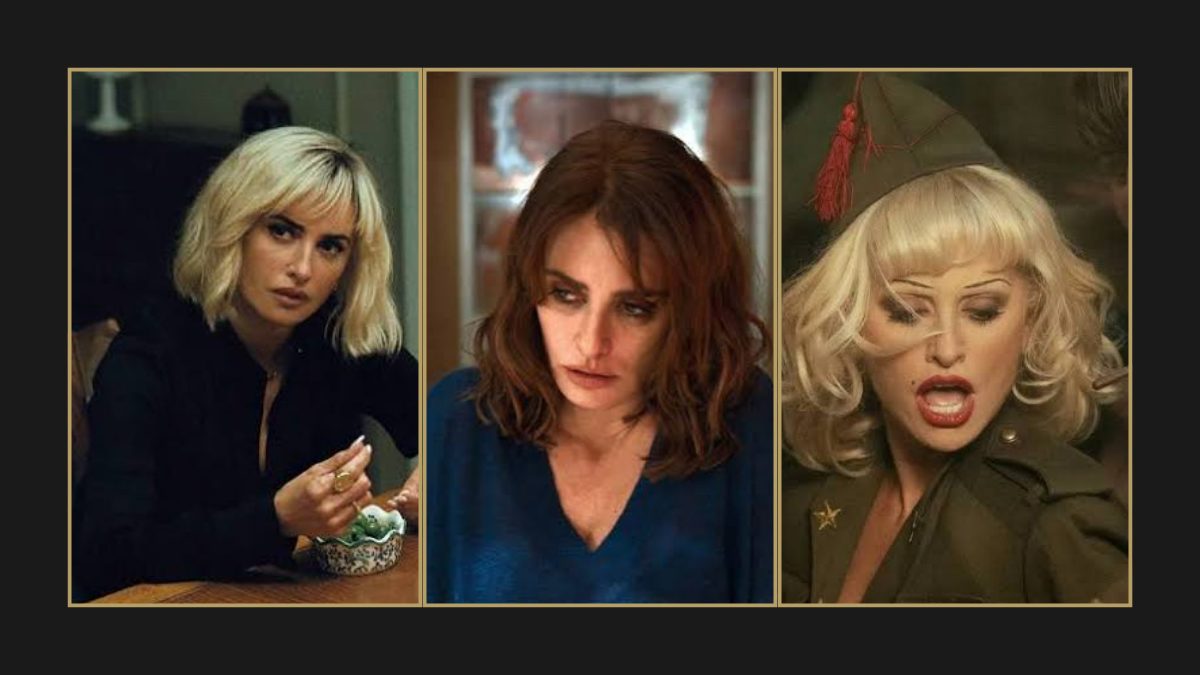 Collage of Penélope Cruz in The Invite, Bunker, and La Bola Negra, three films generating 20267Oscar buzz