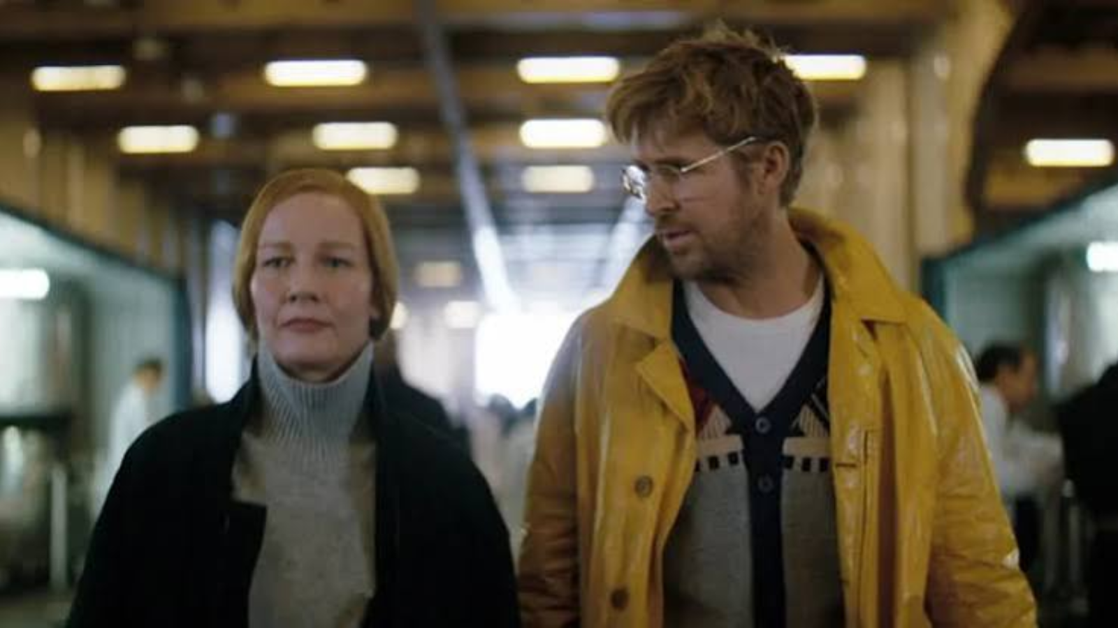 Project Hail Mary (2026) - Ryan Gosling as Ryland Grace walks alongside Sandra Hüller as Eva Stratt still